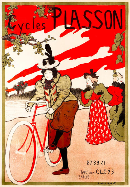 Cycles Plasson by Manuel Robbe. Art Nouveau Reproduction Poster