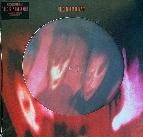 The Cure Pornography picture disc vinyl LP, 1982 gothic rock album, dark moody cover with iconic band imagery
