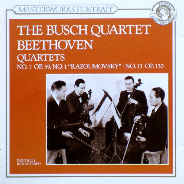 Beethoven - The Busch Quartet ‎– Op. 59 No. 1 & 130, E.U. CBS Masterworks CD 37786