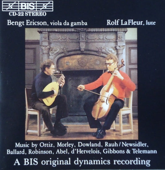 Bengt Ericson, Rolf La Fleur – Music For Viola Da Gamba And Lute. BIS – BIS-CD-22