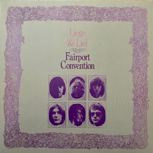 Vinyl LP cover of Fairport Convention's album 'Liege & Lief' with photographs of the band members.