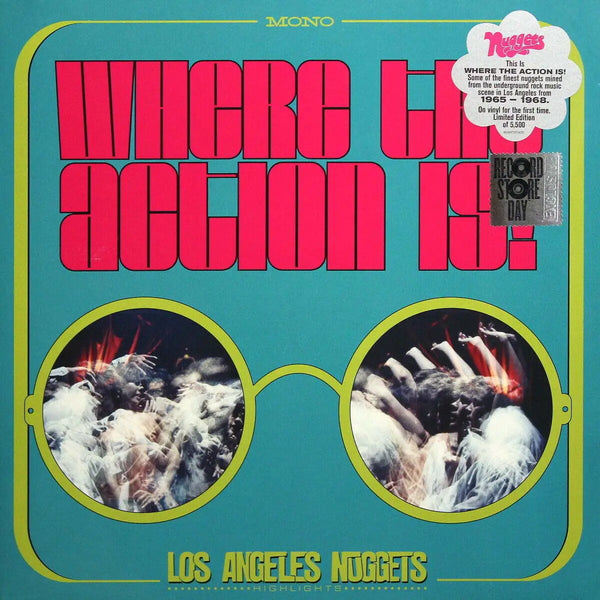Where The Action Is! Los Angeles Nuggets 2xLP RSD Vinyl, garage rock, vibrant psychedelic cover, collectible vinyl.
