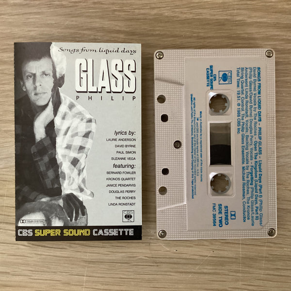 Philip Glass – Songs From Liquid Days, Australia CBS FMC 39564 Cassette Tape