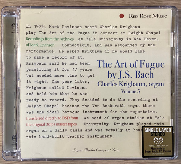 Charles Krigbaum – The Art Of The Fugue By J.S. Bach, Red Rose Music – RRM 05 SACD