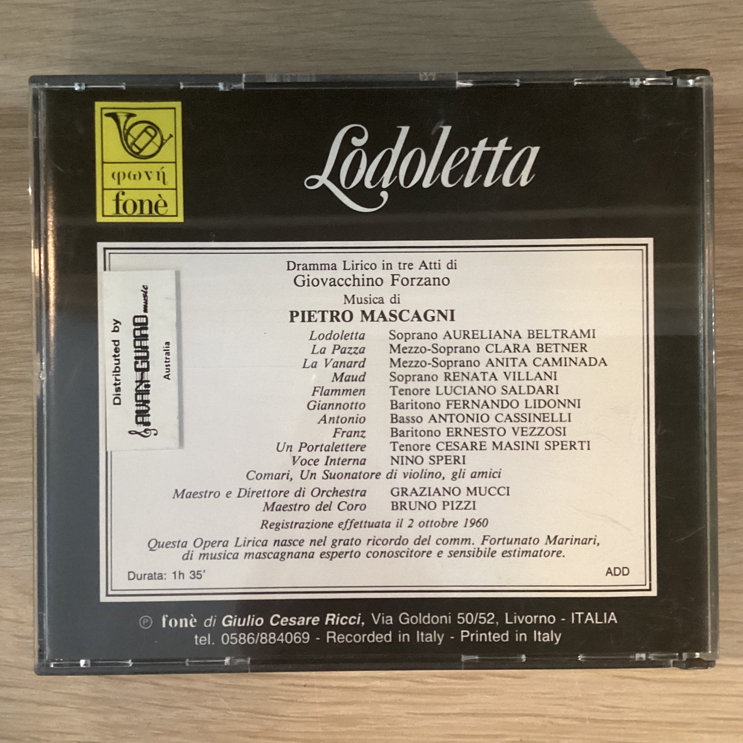 Pietro Mascagni – Lodoletta, Giovacchino Forzano. Italy Fonè ‎– 88 F 16-36 2xCD