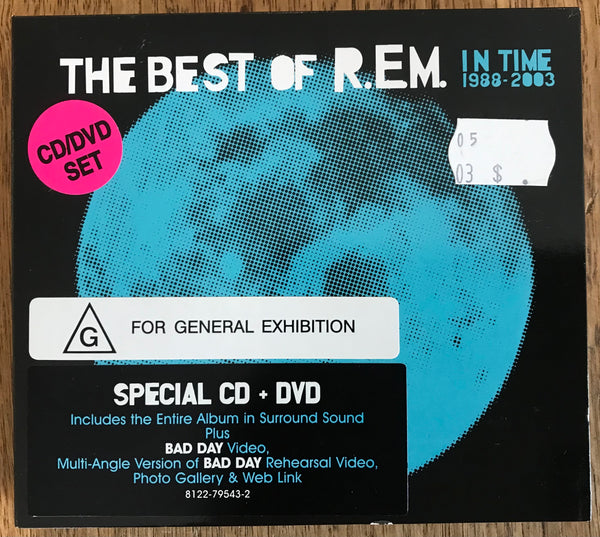 R.E.M. – In Time: The Best Of R.E.M. 1988-2003, EU 2005 Warner Bros. Records ‎– 8122-79543-2  CD+DVD