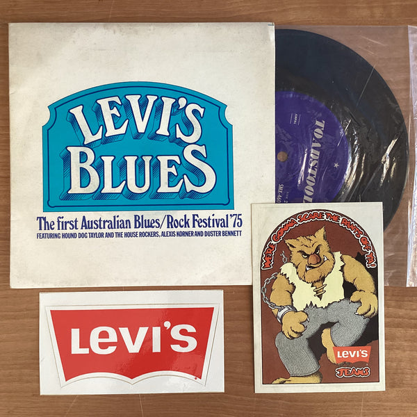 Various – Levi's Blues. 1975 Australian Toadstool 7" EP with original Levi's Stickers