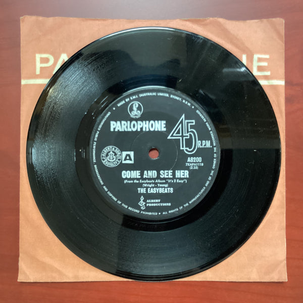 The Easybeats, Come And See Her - I Can See, 7" Single, Australia 1966, Parlophone ‎– A8200