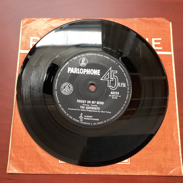 The Easybeats ‎– Friday On My Mind, 7" Single, Australia 1966, Parlophone ‎– A8234 (Mono)