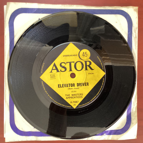 The Masters Apprentices ‎– Elevator Driver, 7" Single, Australia 1968, Astor ‎– A-7087