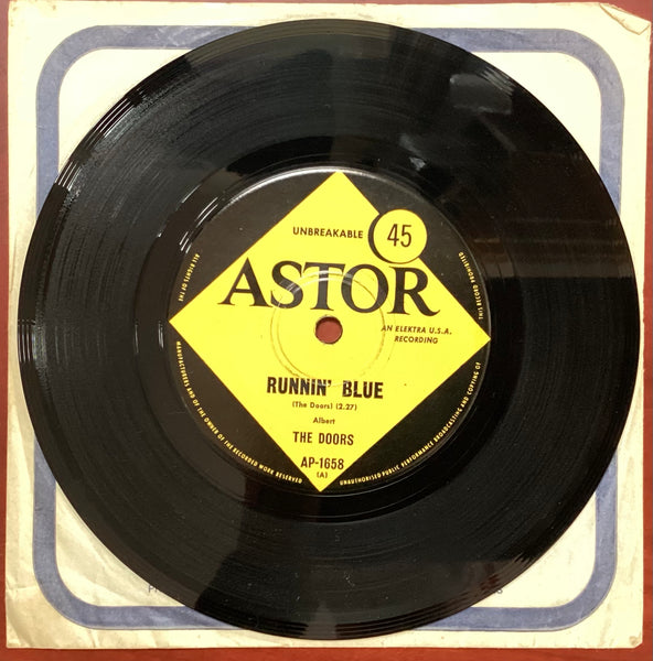The Doors ‎– Runnin' Blue, 7" Single Australia 1969 Astor ‎– AP-1658 (Mono)
