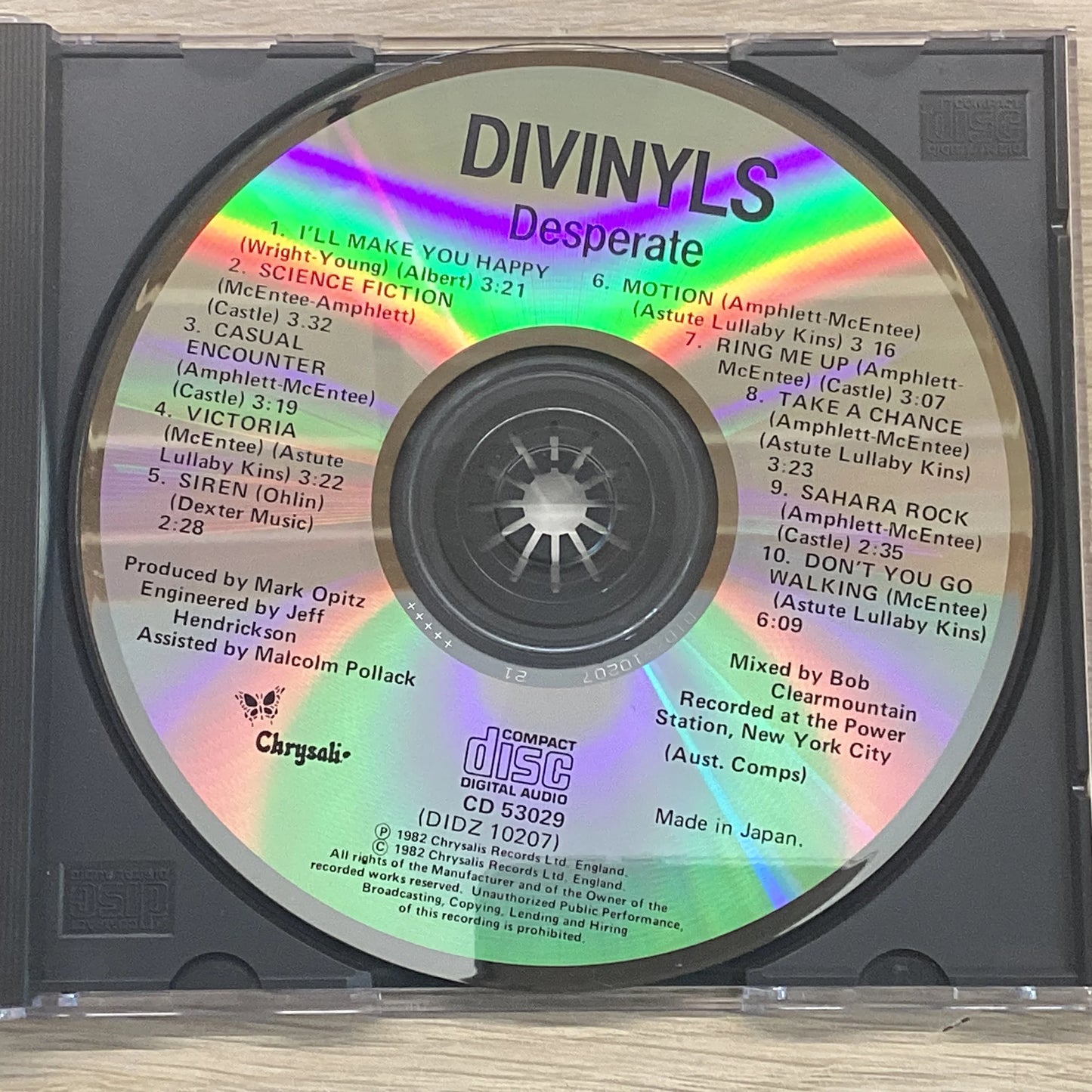 Divinyls ‎– Desperate, Chrysalis – CD 53029