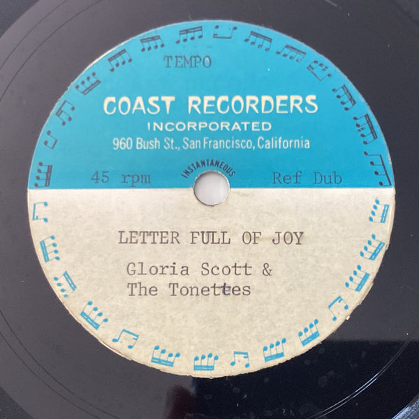 Gloria Scott & The Tonettes, 10" Transco Acetate 45 rpm