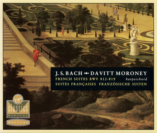 J S Bach, Davitt Moroney ‎– French Suites BWV 812-819, 1991 Germany Virgin ‎– VCD 7 91201-2