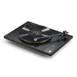 front angled view of Mo-Fi StudioDeck record player with UltraTracker cartridge, high-fidelity turntable