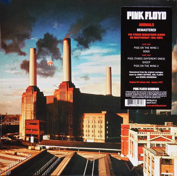 Pink Floyd Animals vinyl LP, progressive rock, pig floating over power station, collectible vinyl