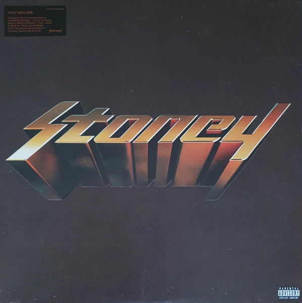 Album cover for Post Malone – Stoney with 'Stoney' text on a dark background