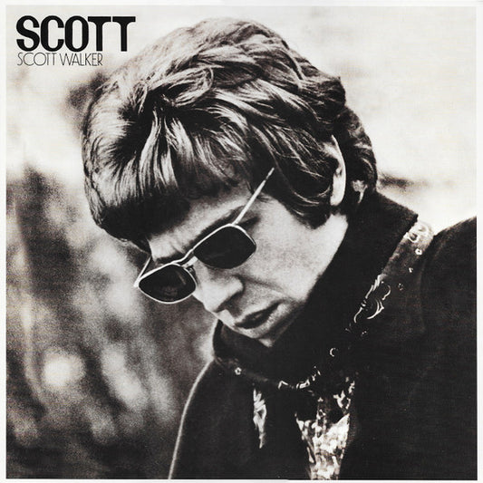 Scott Walker vinyl LP Scott cover featuring a black and white photograph of a man with sunglasses and a scarf.