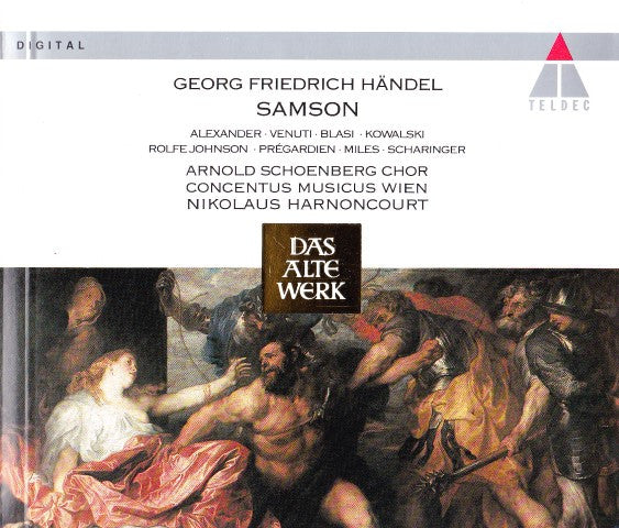 Handel - Samson, Nikolaus Harnoncourt . Alexander · Venuti · Blasi ·  Germany 1993 Teldec – 9031-74871-2  2xCD Box Set