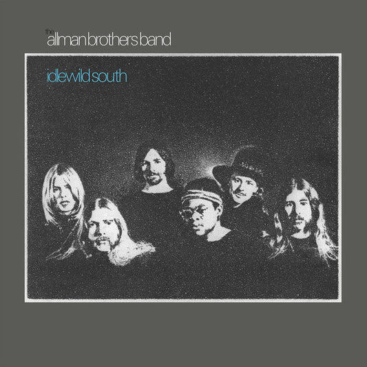 12" Record cover of 'Idlewildsouth' by The Allman Brothers Band with black and white portrait of band members.