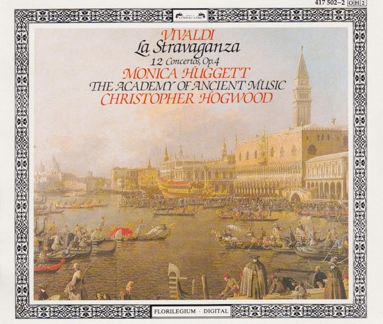 Vivaldi - Monica Huggett / AAM / Hogwood – La Stravaganza - 12 Concertos, Op. 4, 1987 W. Germany L'Oiseau-Lyre – 417 502-2