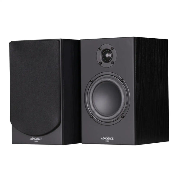 side view of Advance Paris KC 100 passive bookshelf speakers as a pair
