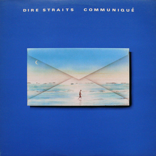 The cover image shows the album 'Dire Straits ‎– Communique' with a blue background and an envelope design in the center, containing an image of a person standing on a beach.