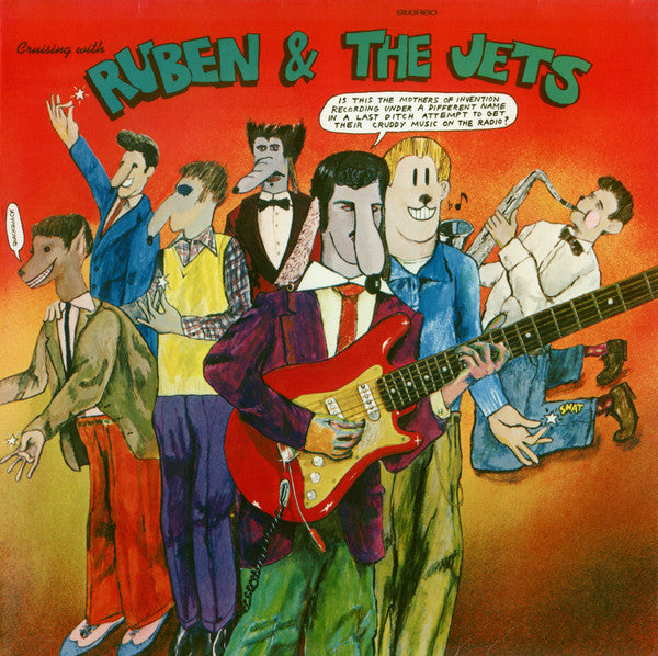 Cover art for Frank Zappa & The Mothers Of Invention album 'Cruising With Ruben & The Jets', featuring cartoon-style illustrations of the band members with the band name and album title text.