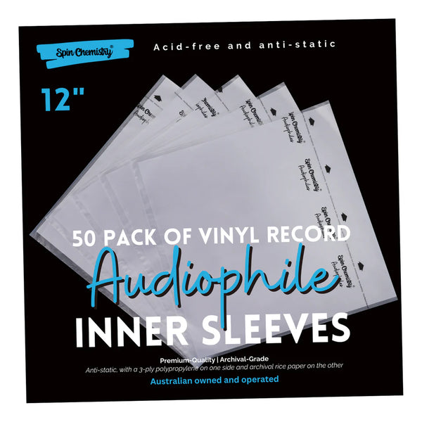 50 Pack of 12-Inch Vinyl Record Audiophile Inner Sleeves. Premium-Quality | Archival-Grade