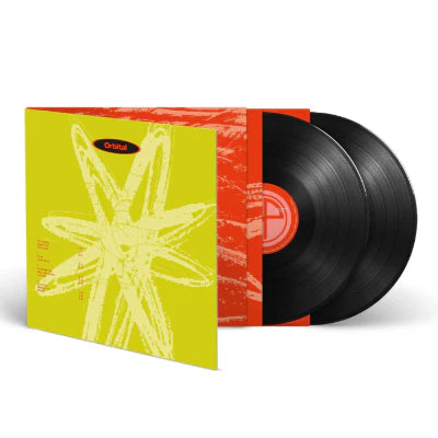 Vinyl record with a colorful cover on a white background