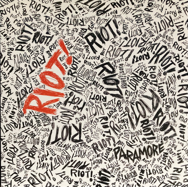 cover art for Riot! 25th Anniversary silver vinyl LP by Paramore