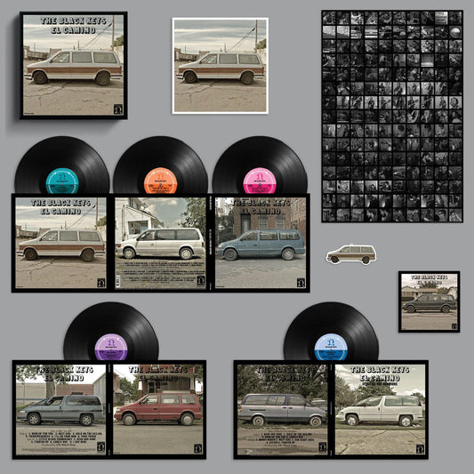 A display set of The Black Keys - El Camino albums