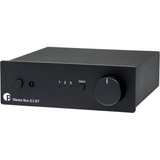 image of a Pro-Ject Stereo Box S3 BT Integrated Amplifier, compact black hi-fi amp with Bluetooth streaming