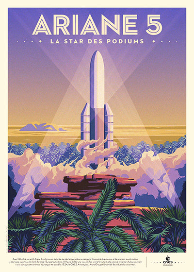 "Ariane 5" Euro Space Agency space launch vehicle. A2/A1 Poster
