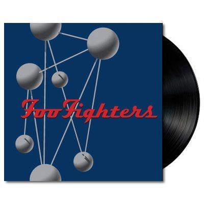 Vinyl LP cover for the Foo Fighters album 'The Colour And The Shape' featuring a geometric design with circles and the band's name in red.