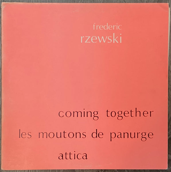 Frederic Rzewski ‎– Coming Together, US 1974 Opus One ‎– Number 20