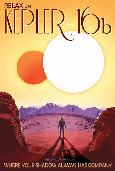 Kepler -16b. NASA JPL Space Tourism Travel Poster