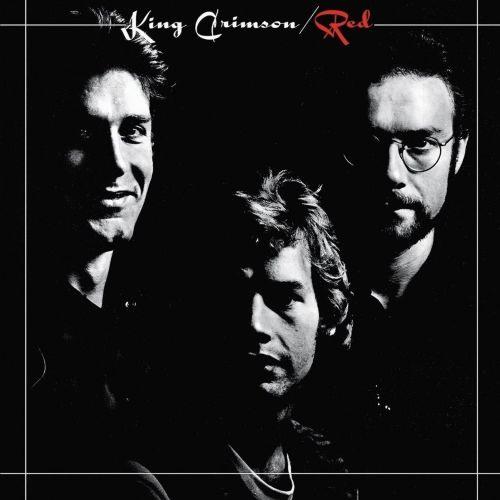 Red Original Mix vinyl by King Crimson, progressive rock collectible vinyl with cover art showing the band members in a black and white photo