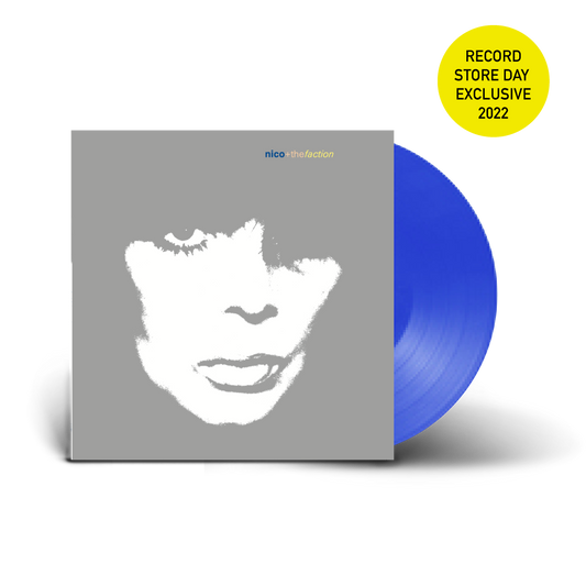 Camera Obscura blue vinyl LP by Nico + The Faction, post-punk; moody gothic album artwork