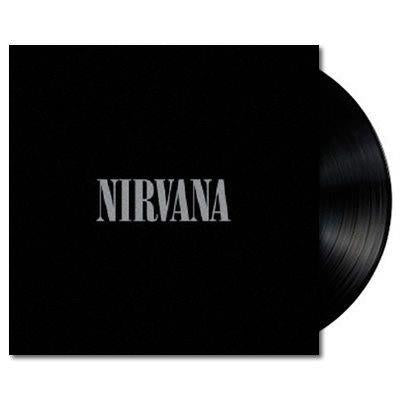 Nirvana self-titled Greatest Hits E.U. vinyl LP, grunge album, black-and-white cover