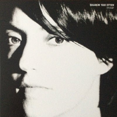 A black and white image of Sharon Van Etten, the artist behind the album 'Tramp'.