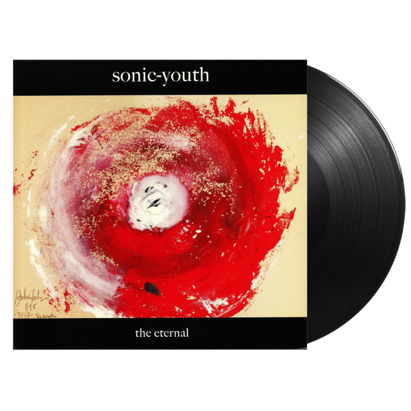 Sonic Youth - The Eternal album cover, featuring a painting with red and gold colours and the band's name.