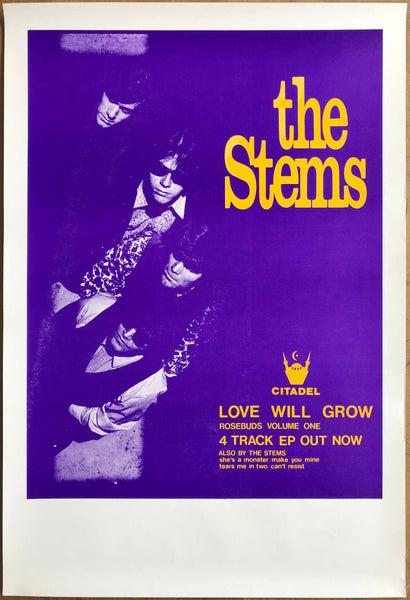 The Stems, Dom Mariani, 1986 Orig EP Promo Poster "Love Will Grow"