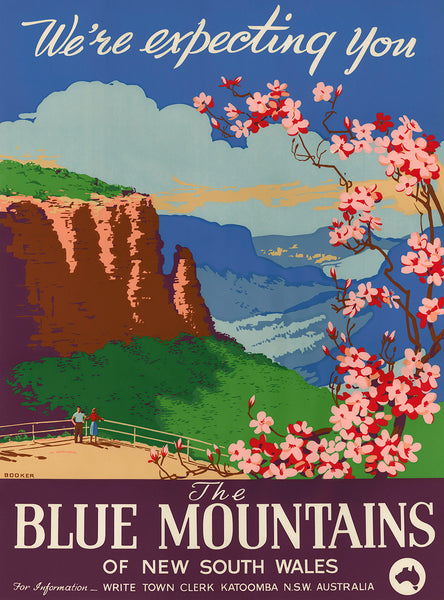 We're expecting you ... The Blue Mountains of New South Wales. Reproduction vintage poster