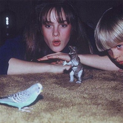 Masterpiece vinyl by Big Thief, indie rock collectible vinyl, cover has 2 kids, a blue Budgie and a toy t.rex