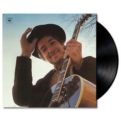 Bob Dylan Nashville Skyline vinyl LP, 1969 country-rock album, portrait of Dylan with guitar against a blue sky backdrop