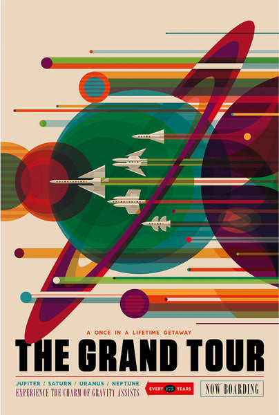 The Grand Tour - A Voyage of a Lifetime - NASA JPL Space Tourism Travel Poster