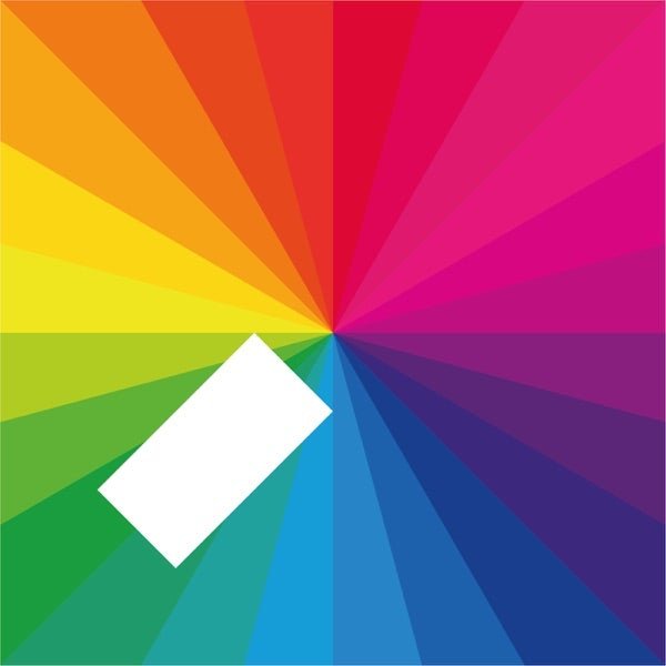 A colourful album cover with a remastered vinyl LP of Jamie XX titled 'In Colour' in the center.