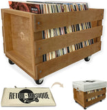 Retro Musique - Wooden Vinyl Record Storage Crate