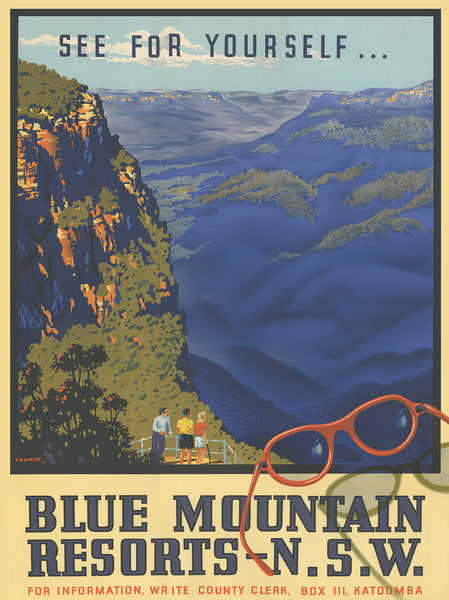 See for Yourself … Blue Mountains Resorts - NSW. Reproduction vintage poster